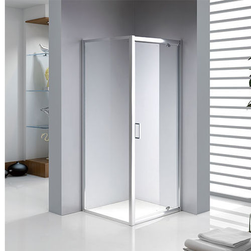 Glas-Duschkabine - A1800K-F - Shaoxing Joyful Bathroom Co., Ltd - mit Pendeltür / für Eckeinbau / Transparentglas
