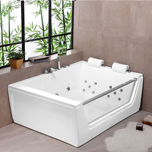 Whirlpool zum Aufstellen - A056 - Shaoxing Joyful Bathroom Co., Ltd - rechteckig / Zweisitzer / Acryl
