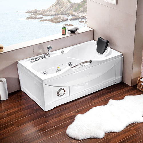 Whirlpool zum Aufstellen - A002 - Shaoxing Joyful Bathroom Co., Ltd - rechteckig / Zweisitzer / Acryl