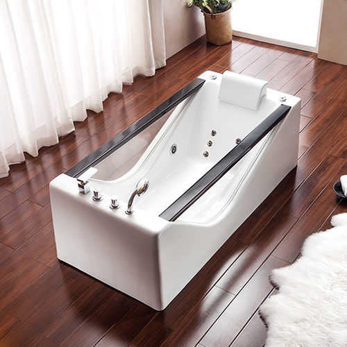 Whirlpool zum Aufstellen - MV011L - Shaoxing Joyful Bathroom Co., Ltd - rechteckig / Zweisitzer / Acryl