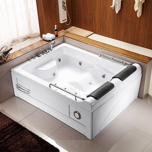 Whirlpool zum Aufstellen - A006 - Shaoxing Joyful Bathroom Co., Ltd - rechteckig / Zweisitzer / Acryl
