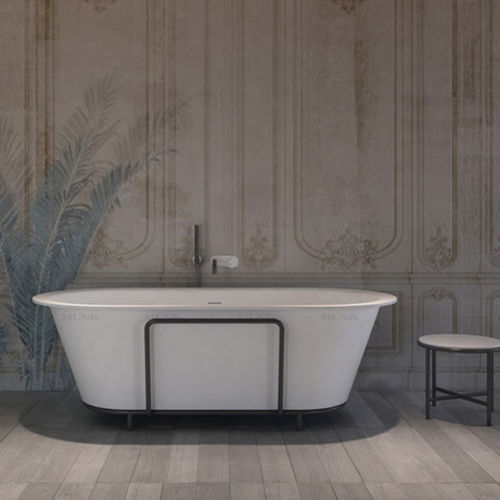 Ovale Badewanne - B118W3 - Munk Building Materials Co., Ltd. - freistehend / für Wohnungen / Mineralwerkstoff