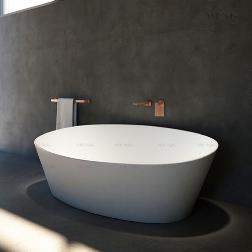 Ovale Badewanne - B117W2 - Munk Building Materials Co., Ltd. - freistehend / für Wohnungen / Mineralwerkstoff