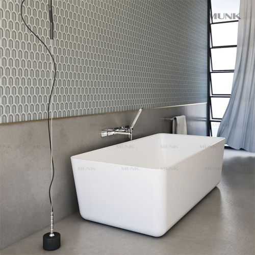 Freistehende Badewanne - B116W2 - Munk Building Materials Co., Ltd. - für Wohnungen / Mineralwerkstoff / Acryl