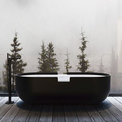 Ovale Badewanne - B118W2 - Munk Building Materials Co., Ltd. - freistehend / für Wohnungen / Mineralwerkstoff