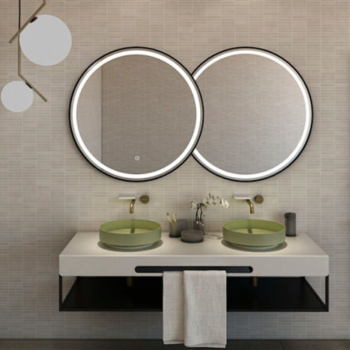 Wandhängender Waschtisch - P124W7+S11601 - Munk Building Materials Co., Ltd. - Mineralwerkstoff / rund / 2-Loch