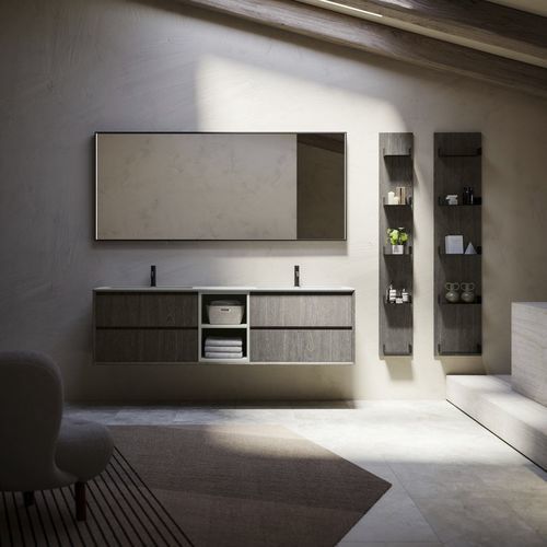 Wandhängender Waschtisch-Unterschrank - MODULA SYSTEM 08 - PUNTOTRE - Holz / modern / ohne Tür