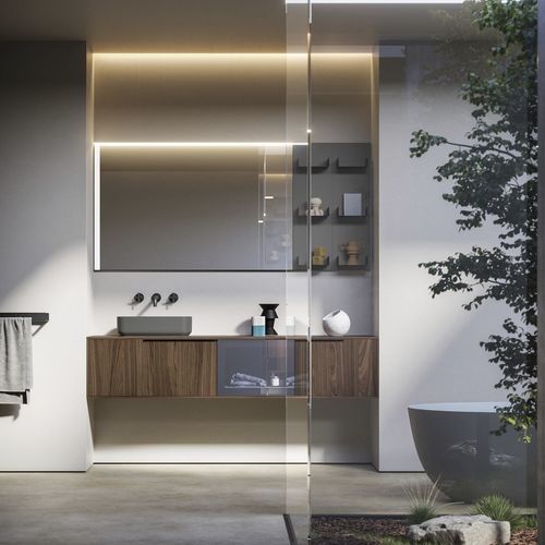 Wandhängender Waschtisch-Unterschrank - CORNICI SYSTEM 14 - PUNTOTRE - Holz / modern / ohne Tür