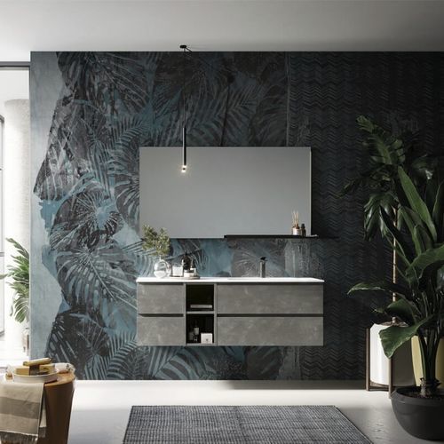 Wandhängender Waschtisch-Unterschrank - COMP.14 - PUNTOTRE - Laminat / modern / ohne Tür