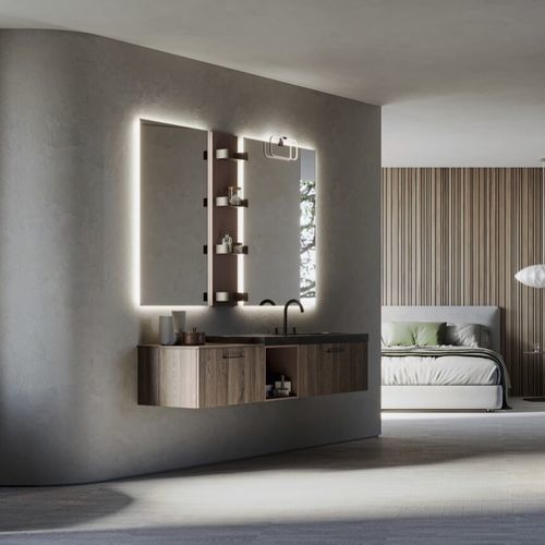 Wandhängender Waschtisch-Unterschrank - COMP.32 - PUNTOTRE - Laminat / modern / ohne Tür