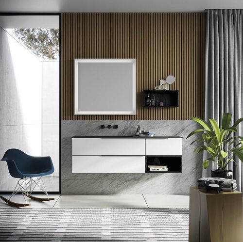 Wandhängender Waschtisch-Unterschrank - COMP.25 - PUNTOTRE - Laminat / modern / ohne Tür