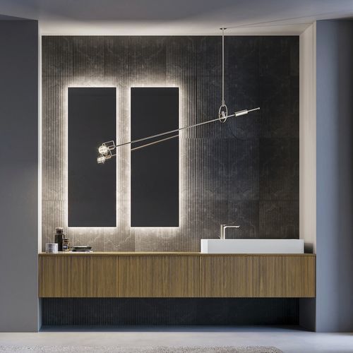 Wandhängender Waschtisch-Unterschrank - VERTIGO 6 - PUNTOTRE - Polymer / modern / ohne Tür