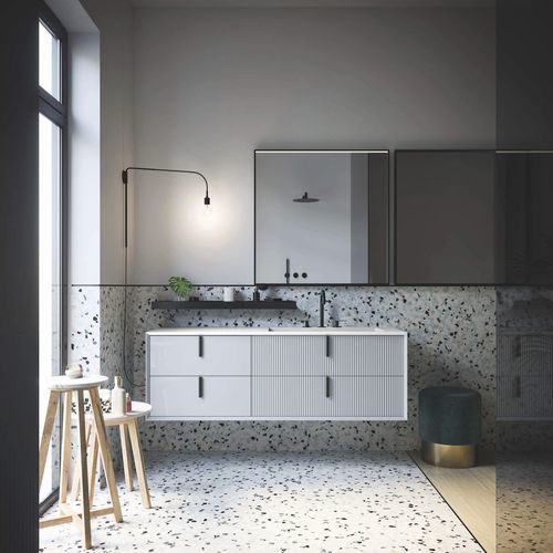 Wandhängender Waschtisch-Unterschrank - VERTIGO 10 - PUNTOTRE - Aluminium / Polymer / modern