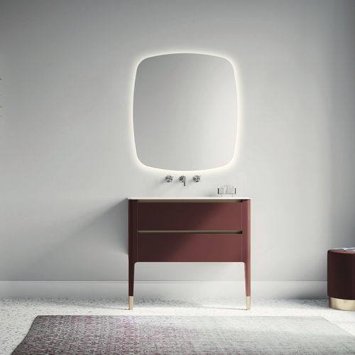 Wandmontierter Waschtisch-Unterschrank - ART01 - PUNTOTRE - Messing / Laminat / klassisch