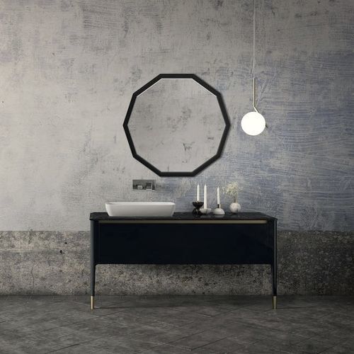 Wandmontierter Waschtisch-Unterschrank - ART08 - PUNTOTRE - Laminat / Messing / Marmor