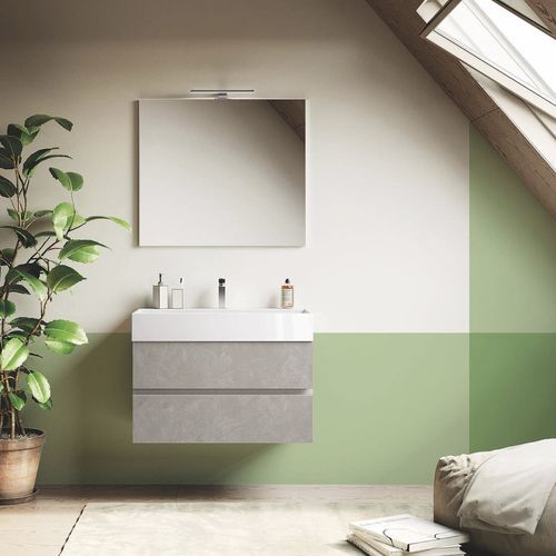 Wandhängender Waschtisch-Unterschrank - U&D 12 - PUNTOTRE - Keramik / Laminat / modern