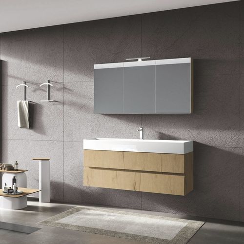 Wandhängender Waschtisch-Unterschrank - U&D 10 - PUNTOTRE - Keramik / Laminat / modern