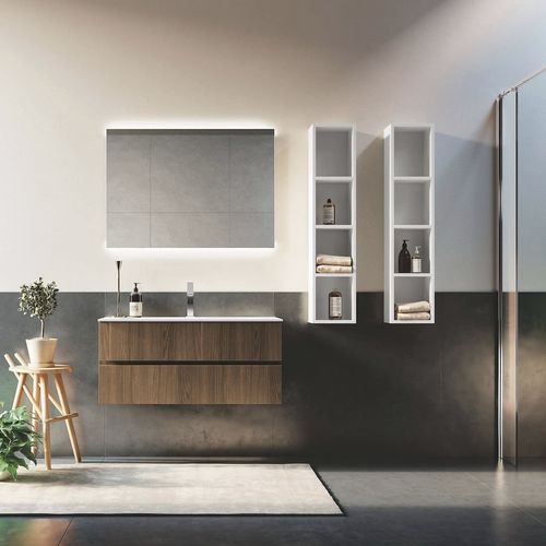 Wandhängender Waschtisch-Unterschrank - U&D 07 - PUNTOTRE - Keramik / Laminat / modern