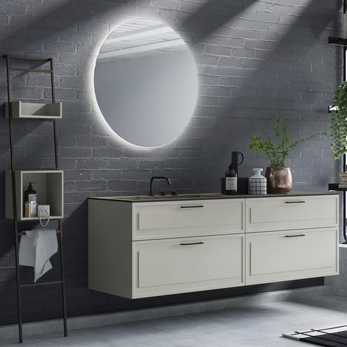 Wandhängender Waschtisch-Unterschrank - ROMA 3 - PUNTOTRE - Eiche / HPL / Stil