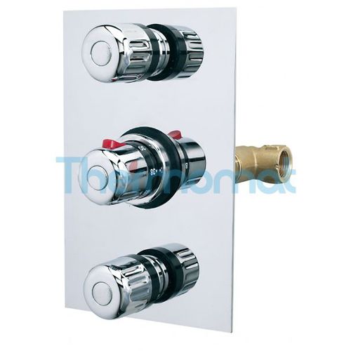 Zweigriffmischer für Dusche - TMTI2R34VC - Thermomat S.r.l. - Einbau / thermostatisch / aus verchromtem Metall