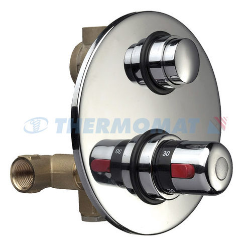 Einhebelmischer für Dusche - RUTP1404GMTC - Thermomat S.r.l. - Einbau / thermostatisch / verchromter Messing