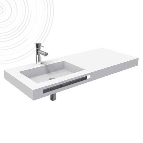 Mineralwerkstoff-Waschtischplatte - 403511007 - AYOR BATHROOM - mit integriertem Handtuchhalter