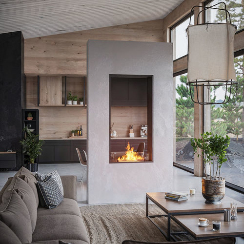 Bioethanol-Kamin - 2SIDE 1600 SLIM/vert - INFIRE Karol Lipka - Einbau / für Wandmontage / zweiseitig