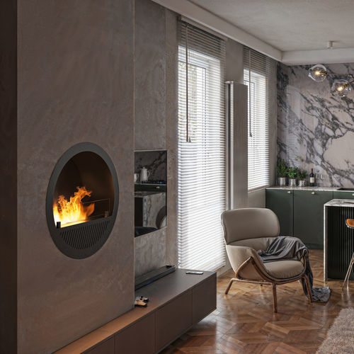 Bioethanol-Kamin - INCYRCLE SLIM INSIDE - INFIRE Karol Lipka - Einbau / für Wandmontage / Einseitig