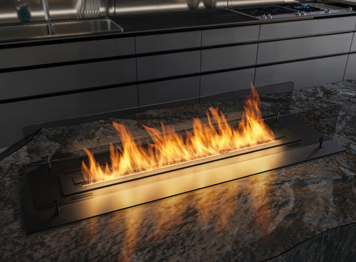 Bioethanol-Brennkammer / Glas - INSERT BLACK 1000 - INFIRE Karol Lipka - Edelstahl / rechteckig / einbaufähig