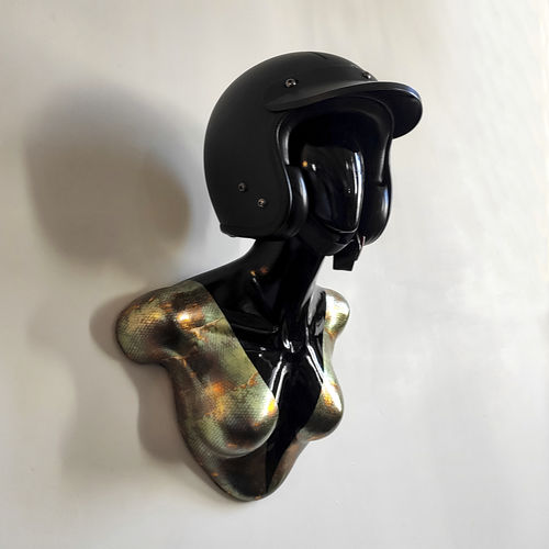 Helmhalterung / emaillierte Keramik - BLACK &amp; PYTHON BESSIE - FRANCOLLECTION - Wand / handgefertigt