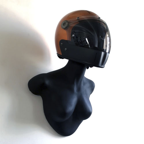 Steingut-Helmhalterung - MATT BLACK BESSIE - FRANCOLLECTION - Wand / handgefertigt