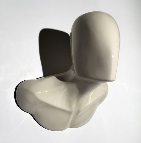 Keramik-Skulptur - WHITE BURT - FRANCOLLECTION - wandmontiert / Wand / für Gewerbegebrauch