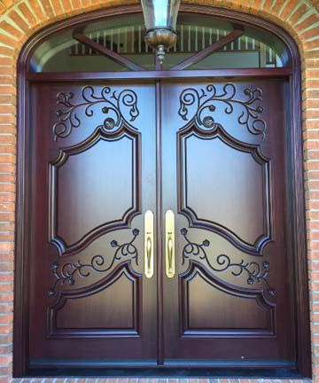 Eingangstür - CARVED : CR-120 - Granddoors - Mahagoni / einflügelig / halbverglast