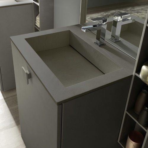 Einbauwaschbecken - C005 - BAXAR - Keramik / Mischbatterie / rechteckig