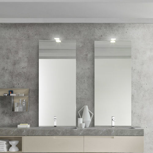 Wandmontierter Spiegel für Badezimmer - C110 - BAXAR - modern / rechteckig / LED-beleuchtet