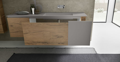 Wandhängender Waschtisch-Unterschrank - C211 - BAXAR - Holz / modern / mit Schubladen