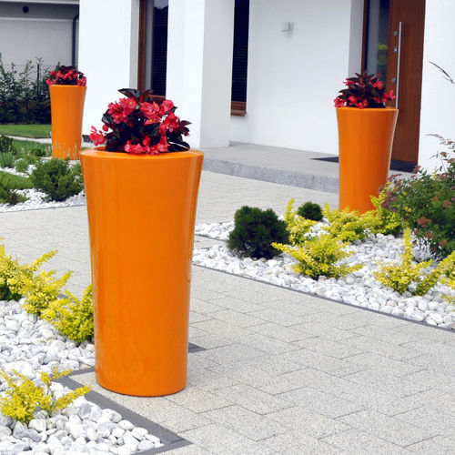 Verbundwerkstoff-Pflanzgefäß - PARGA - KAMA - freistehend / rund / hoch