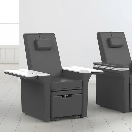 Leder-Fusspflegestuhl - 4200A - Silverfox Corporation Limited - aus PU / mit Fußstütze / regelbar