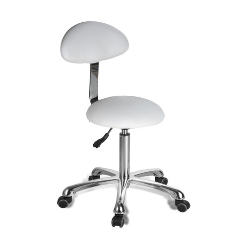Moderner Arbeitshocker - 1021AB2 - Silverfox Corporation Limited - Leder / Gestell aus Stahl / mit Sterngestell
