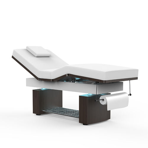 Elektrische Massageliege - 2341B - Silverfox Corporation Limited - Leder / Holz / höhenverstellbar