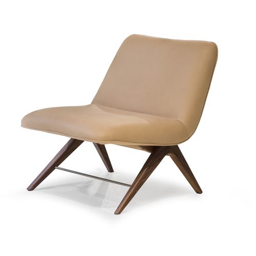 Moderner Kaminsessel - V219 - Aston Martin - Leder / Nussbaum / Metall