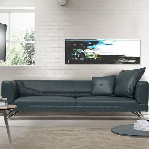 Modernes Sofa - V098 - Aston Martin - Leder / schwarz / Gestell aus Metall