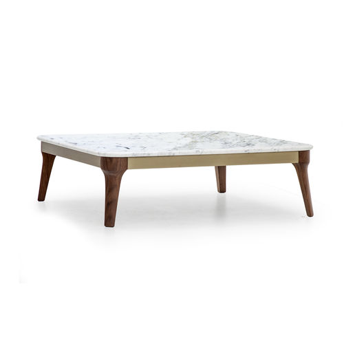 Moderner Couchtisch - V225 - Aston Martin - Marmor / Gestell aus Nussbaum / quadratisch