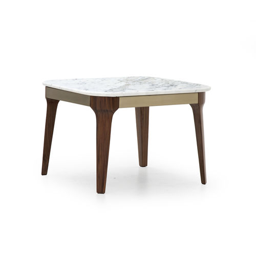 Moderner Beistelltisch - V225 - Aston Martin - Marmor / Gestell aus Nussbaum / quadratisch