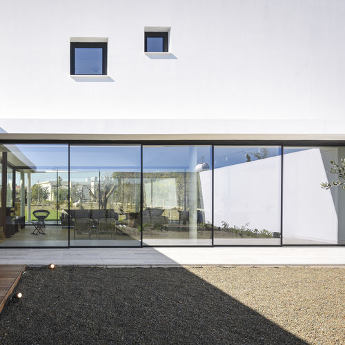 Glasschiebetür - RABEL 62 - RABEL SYSTEMS - Aluminium / mit Doppelverglasung / zweiflügelig