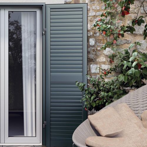 Lamellen-Fensterladen - RABEL 28 - RABEL SYSTEMS - feststehend / Polycarbonat / gestrichen