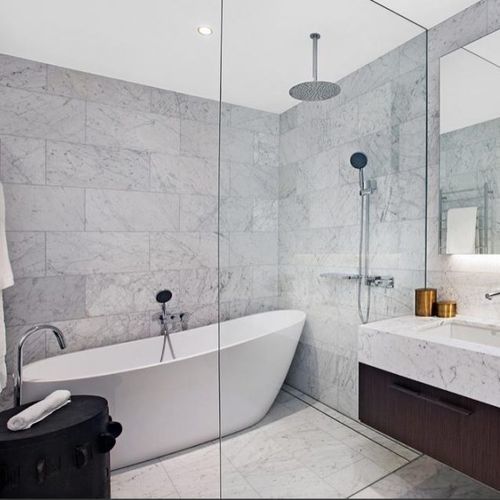 Marmor-Steinplatte - CARRARA BIANCO C  - Acemar stone - für Fußboden / für Innenausbau / für Fassadenverkleidung