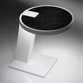 Moderner Beistelltisch - RIALTO - pasut design - Corian® / Gestell aus Corian® / rund