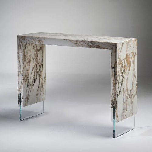 Moderner Konsolentisch - PORTA ROMANA - pasut design - Marmor / Gestell aus Glas / Gestell aus Marmor