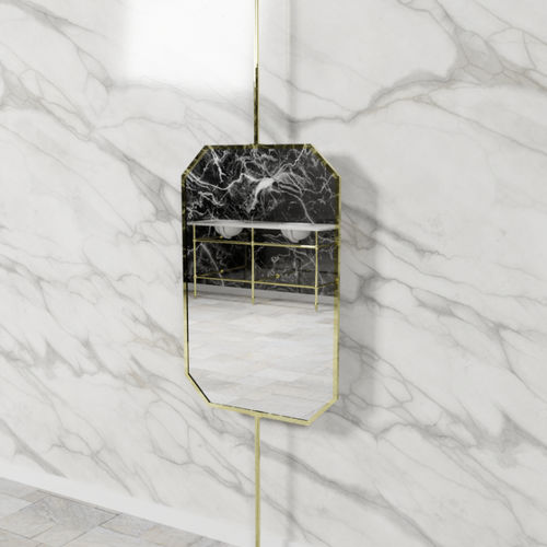 Deckenmontierter Spiegel - OCTPM - Opus Bathrooms - modern / achteckig / Nickel